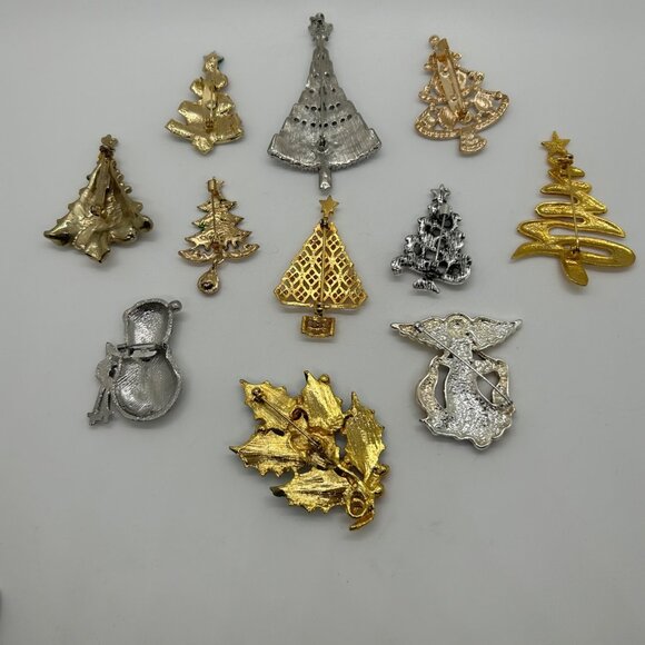 Christmas Brooch Tree Pin Radko Eisenberg Monet Claiborne Both Vintage Modern - Picture 11 of 16